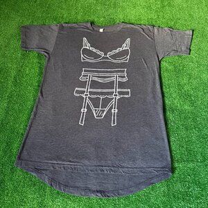 Bella + Canvas Funny Graphic T-Shirt Sleepdress Nightgown Short Sleeve Size L